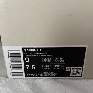 Nike Sabrina 1 Sneakers in Photon Dust and Anthracite